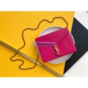 Replica YSL Saint Laurent Cassandra Monogram Clasp Bag In Smooth Leather Rosy Pink 2
