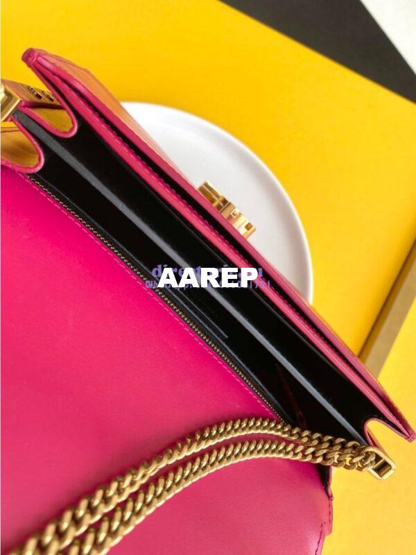 Replica YSL Saint Laurent Cassandra Monogram Clasp Bag In Smooth Leather Rosy Pink 9
