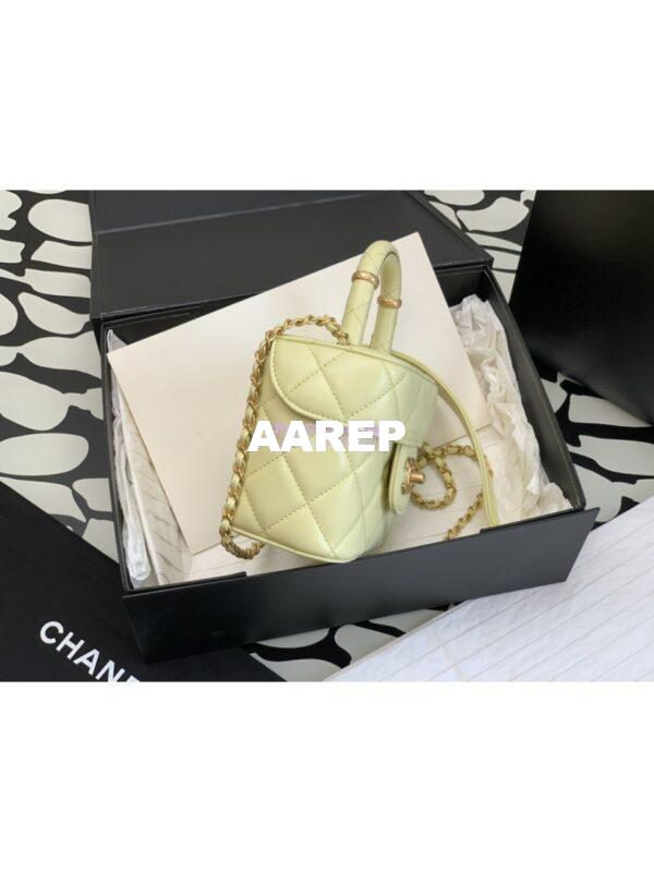 Replica Chanel 23SS Small Vanity Case in Lambskin Light Yellow AS3973 (Limited Edition) 5