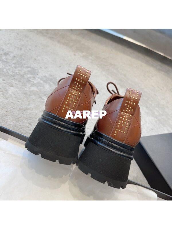 Replica Chanel Lace-Up Shoes in Calfskin & Patent Calfskin G45075 Light Brown & Black 4