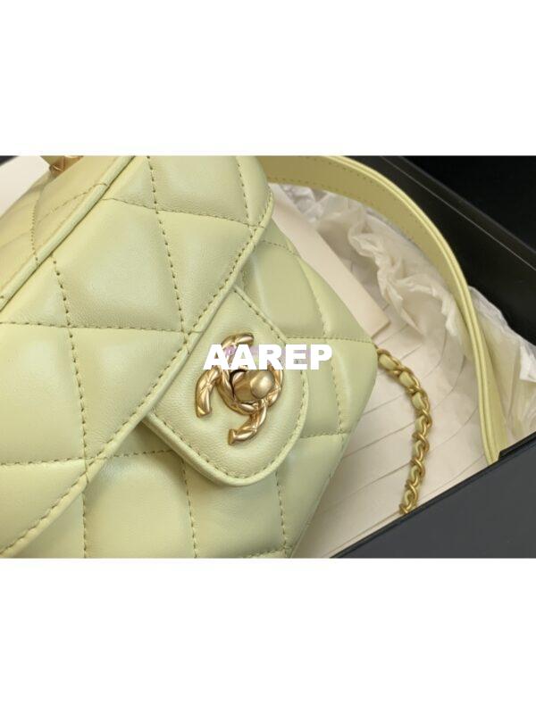 Replica Chanel 23SS Small Vanity Case in Lambskin Light Yellow AS3973 (Limited Edition) 6