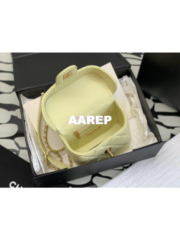 Replica Chanel 23SS Small Vanity Case in Lambskin Light Yellow AS3973 (Limited Edition) 7