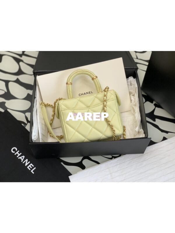 Replica Chanel 23SS Small Vanity Case in Lambskin Light Yellow AS3973 (Limited Edition) 9