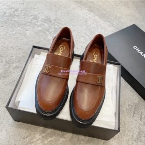 Replica Chanel Moccasins in Calfskin G45074 Light Brown