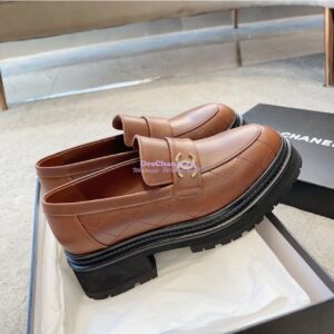 Replica Chanel Moccasins in Calfskin G45074 Light Brown 2