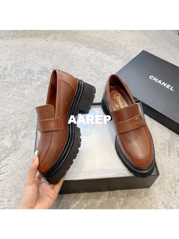 Replica Chanel Moccasins in Calfskin G45074 Light Brown 3