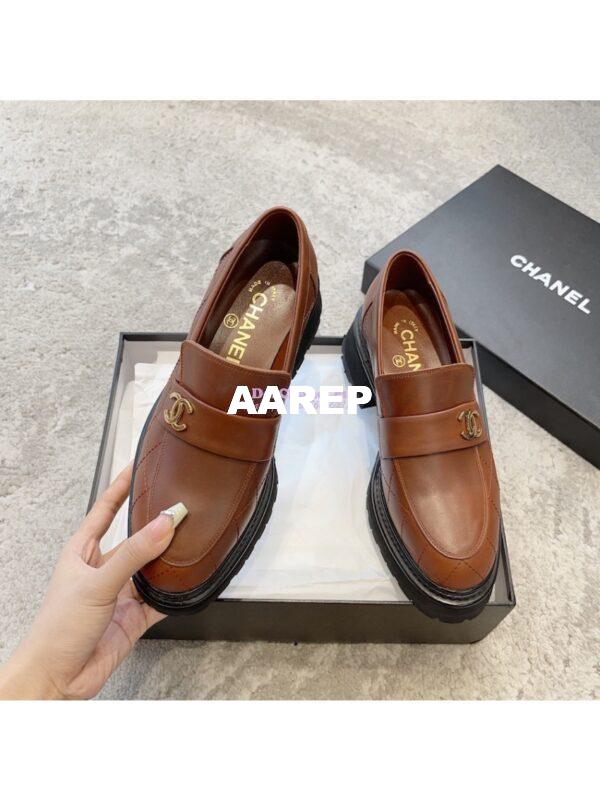 Replica Chanel Moccasins in Calfskin G45074 Light Brown 5