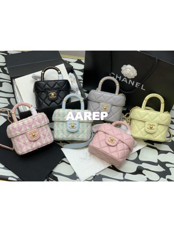 Replica Chanel 23SS Small Vanity Case in Lambskin Black AS3973 (Limited Edition)