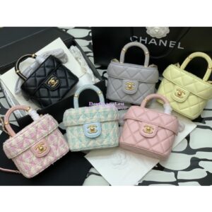 Replica Chanel 23SS Small Vanity Case in Lambskin Black AS3973 (Limited Edition) 2