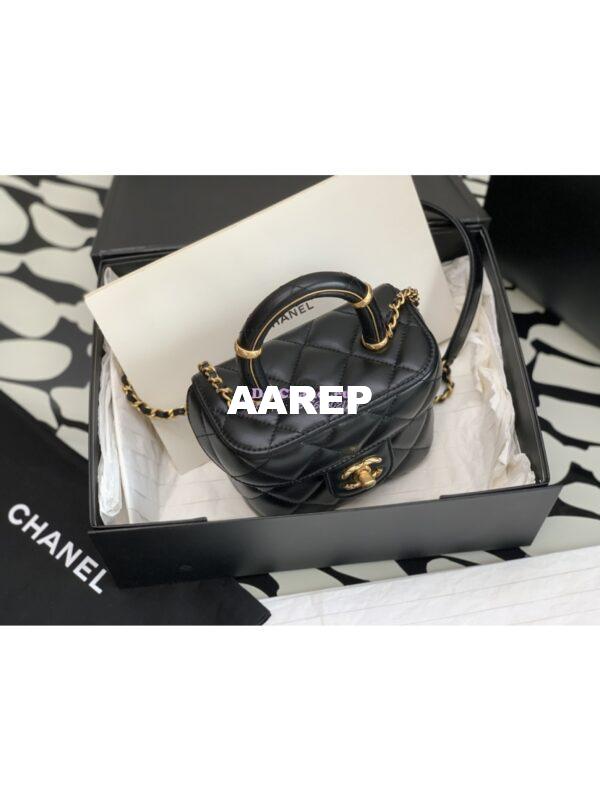 Replica Chanel 23SS Small Vanity Case in Lambskin Black AS3973 (Limited Edition) 6