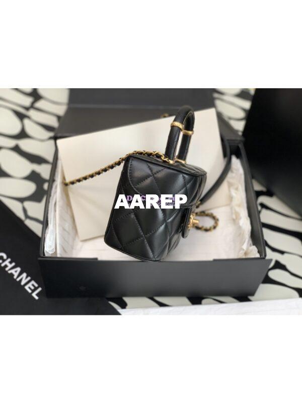 Replica Chanel 23SS Small Vanity Case in Lambskin Black AS3973 (Limited Edition) 8