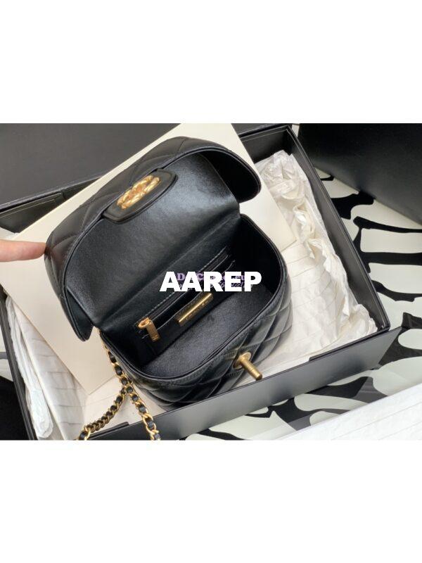 Replica Chanel 23SS Small Vanity Case in Lambskin Black AS3973 (Limited Edition) 10