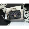 Replica Chanel 23P Flap Bag Lambskin Diamante Handle AS4141 Black 2