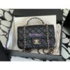 Replica Chanel 23P Flap Bag Lambskin Diamante Handle AS4141 Black