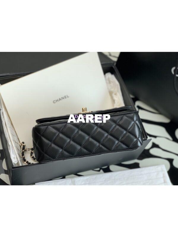 Replica Chanel 23P Flap Bag Lambskin Diamante Handle AS4141 Black 11