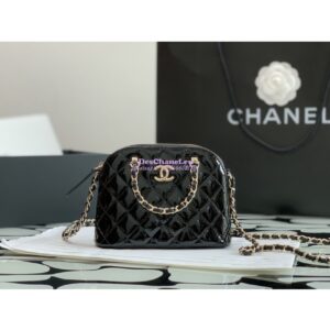 Replica Chanel Clutch with Chain Bag in Patent Calfskin AP3354 Black 2