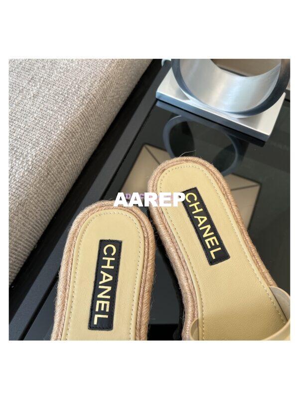 Replica Chanel 23C CC Lambskin Mules G39778 Beige 8
