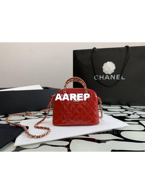 Replica Chanel Clutch with Chain Bag in Patent Calfskin AP3354 Red