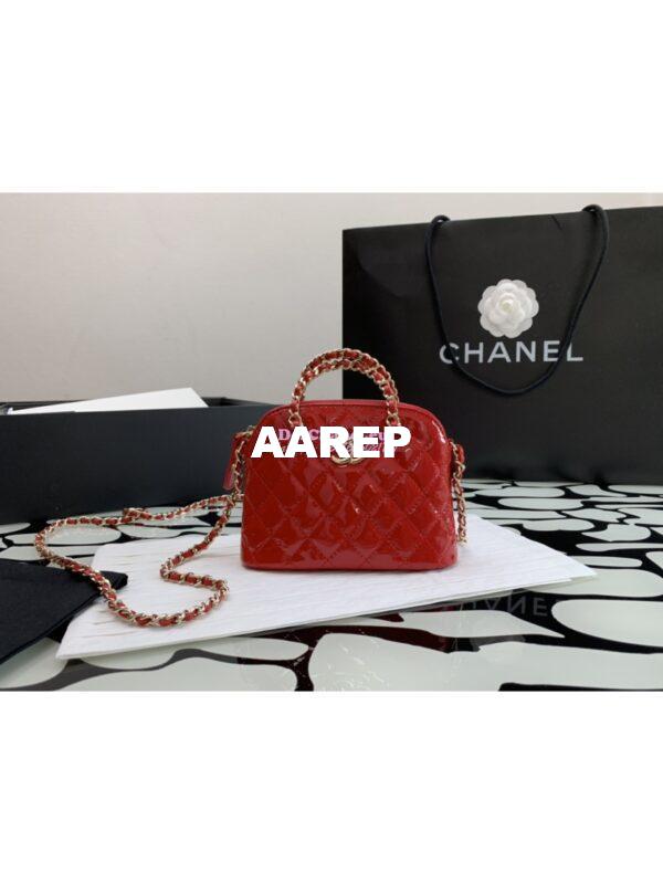Replica Chanel Clutch with Chain Bag in Patent Calfskin AP3354 Red 2