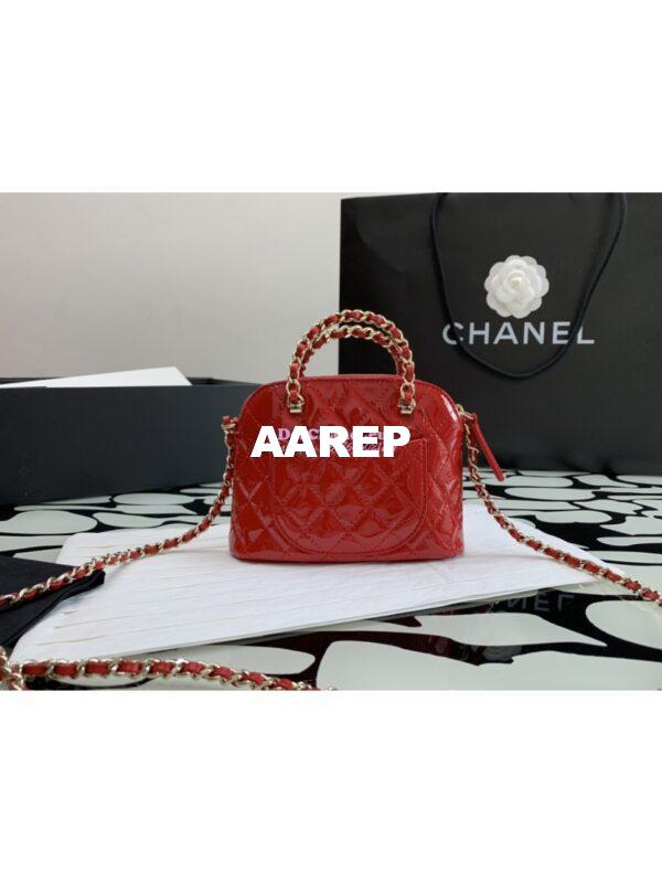 Replica Chanel Clutch with Chain Bag in Patent Calfskin AP3354 Red 6