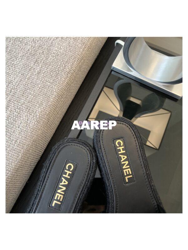 Replica Chanel 23C CC Lambskin Mules G39778 Black 8