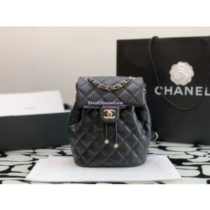 Replica Chanel 23P Small Backpack Grained Calfskin AS4058 Black