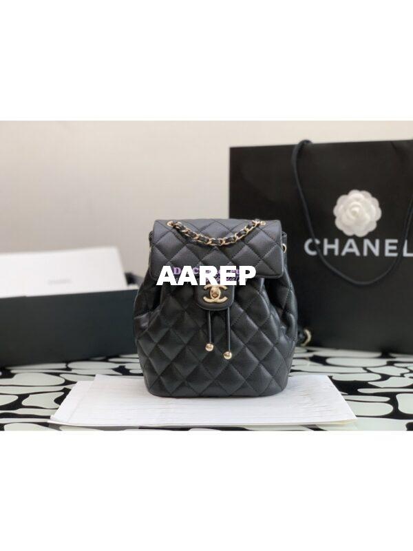 Replica Chanel 23P Small Backpack Grained Calfskin AS4058 Black