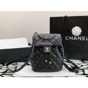 Replica Chanel 23P Small Backpack Grained Calfskin AS4058 Black 2