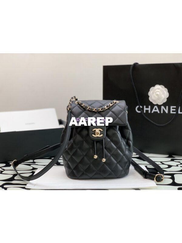 Replica Chanel 23P Small Backpack Grained Calfskin AS4058 Black 2