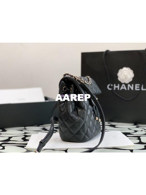 Replica Chanel 23P Small Backpack Grained Calfskin AS4058 Black 4