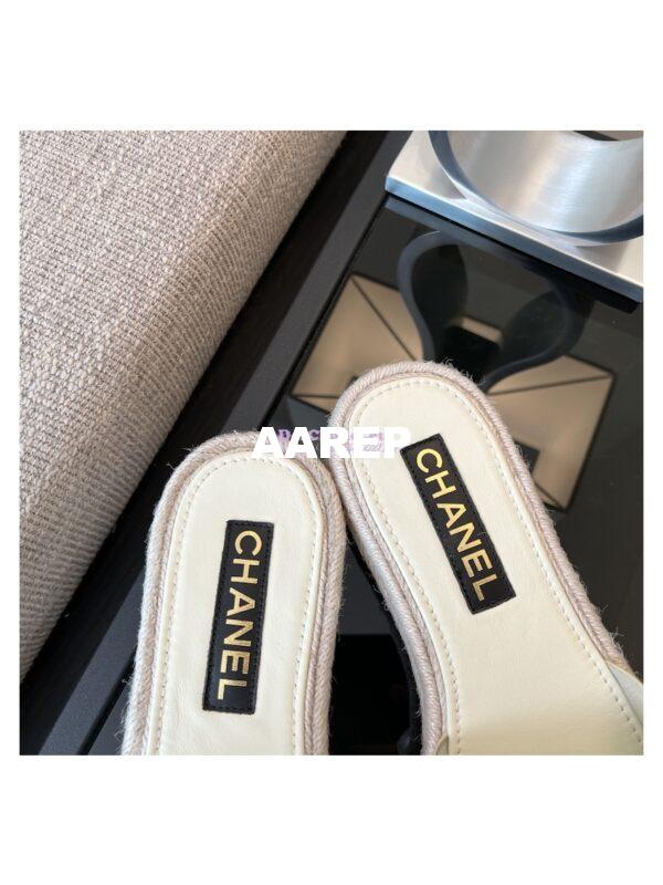 Replica Chanel 23C CC Lambskin Mules G39778 White 8