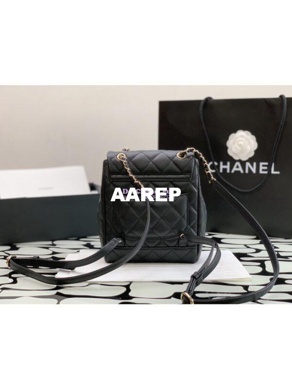 Replica Chanel 23P Small Backpack Grained Calfskin AS4058 Black 5