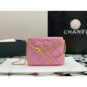 Replica Chanel Small Hobo Heart Chain Grained Calfskin AS3830 Pink