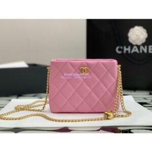 Replica Chanel Small Hobo Heart Chain Grained Calfskin AS3830 Pink 2