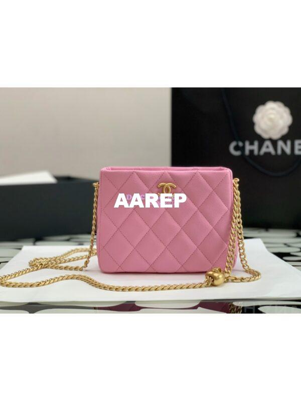 Replica Chanel Small Hobo Heart Chain Grained Calfskin AS3830 Pink 2