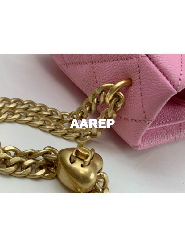 Replica Chanel Small Hobo Heart Chain Grained Calfskin AS3830 Pink 4
