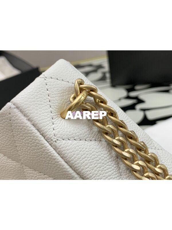 Replica Chanel Small Hobo Heart Chain Grained Calfskin AS3830 White 5