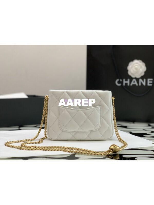 Replica Chanel Small Hobo Heart Chain Grained Calfskin AS3830 White 7