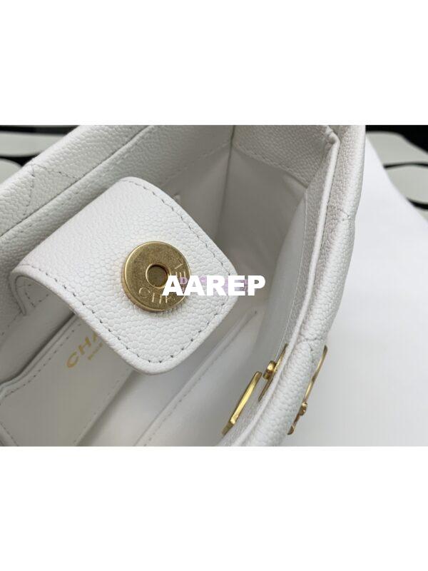 Replica Chanel Small Hobo Heart Chain Grained Calfskin AS3830 White 8