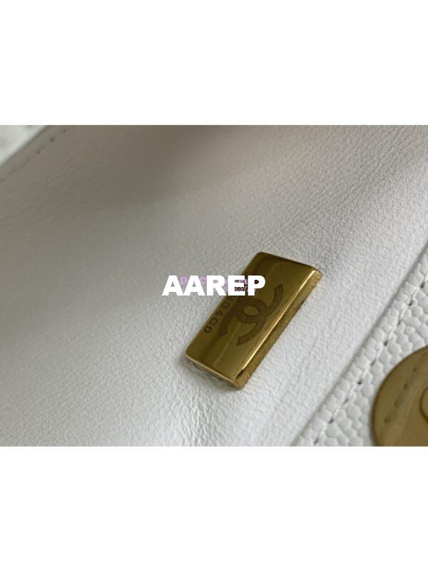 Replica Chanel Small Hobo Heart Chain Grained Calfskin AS3830 White 9