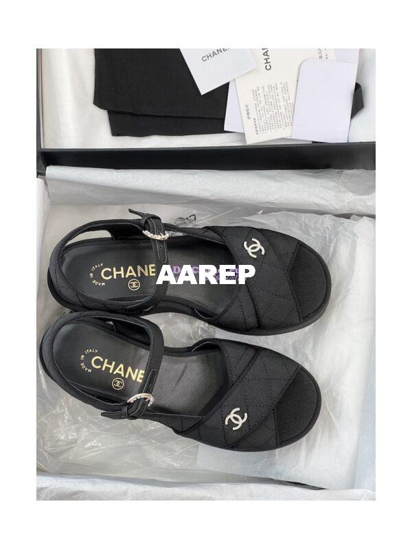 Replica Chanel 23SS Grosgrain Sandals 70mm G39918 2