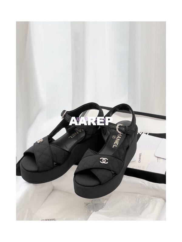 Replica Chanel 23SS Grosgrain Sandals 70mm G39918 3