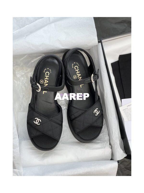 Replica Chanel 23SS Grosgrain Sandals 70mm G39918 4