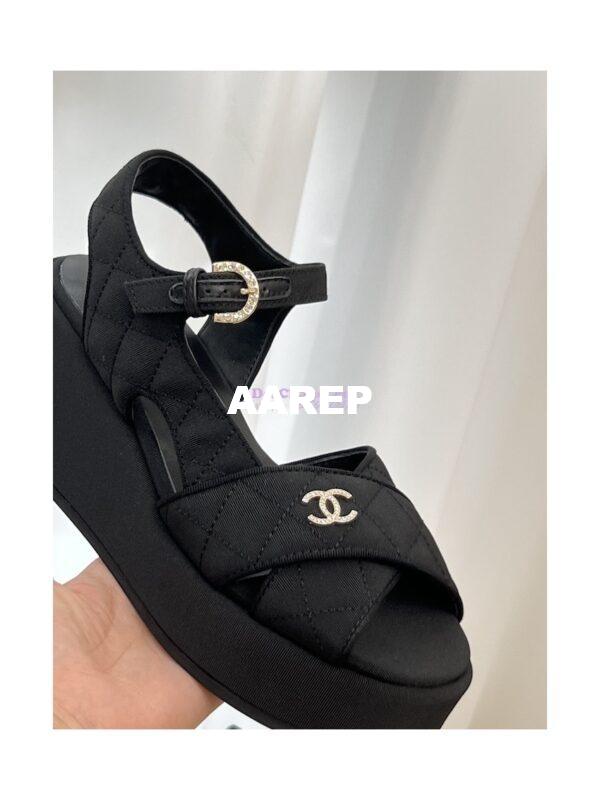 Replica Chanel 23SS Grosgrain Sandals 70mm G39918 5