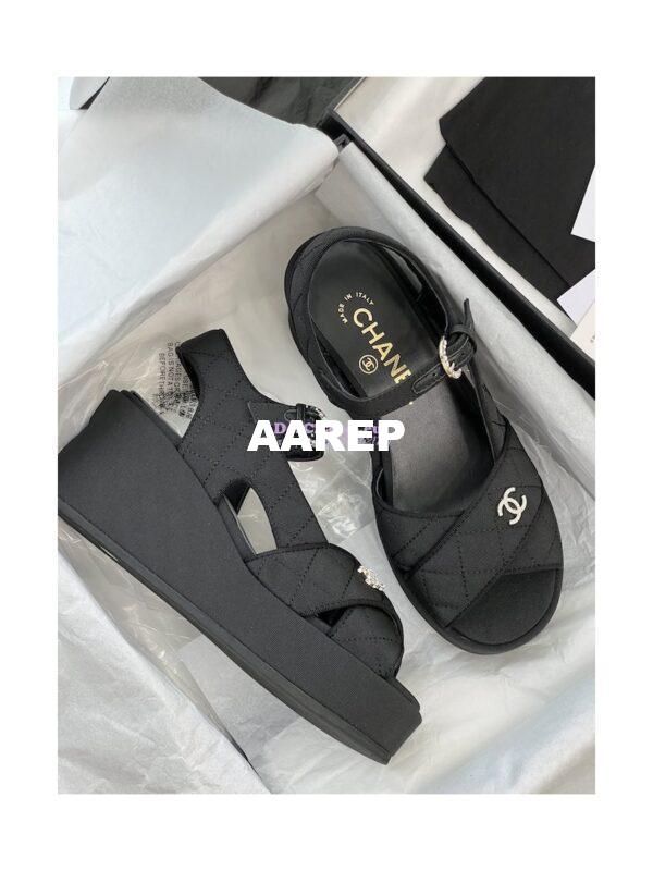 Replica Chanel 23SS Grosgrain Sandals 70mm G39918 7