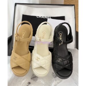 Replica Chanel 23SS Lambskin Sandals 70mm G39918