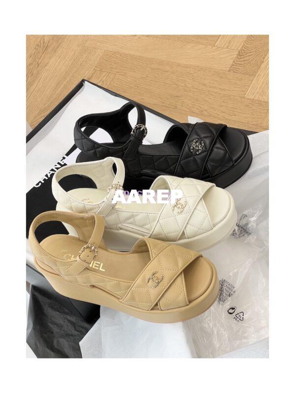 Replica Chanel 23SS Lambskin Sandals 70mm G39918 4