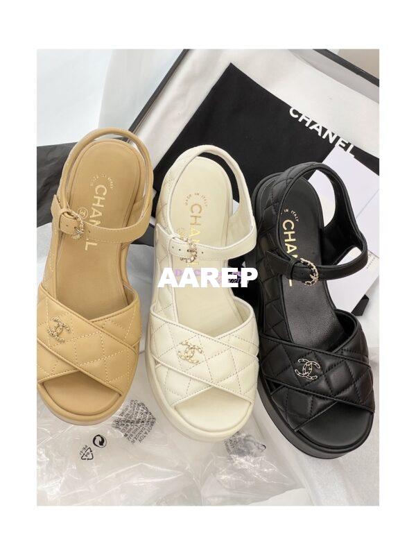 Replica Chanel 23SS Lambskin Sandals 70mm G39918 5