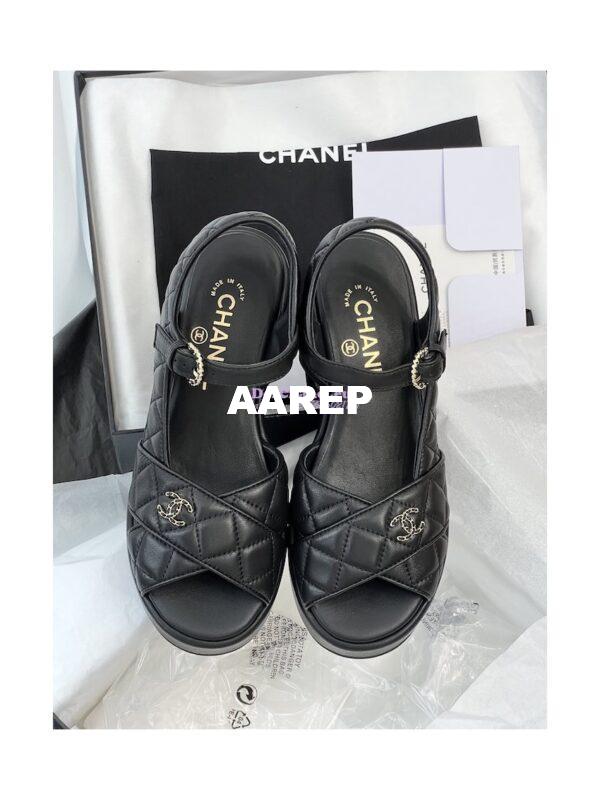 Replica Chanel 23SS Lambskin Sandals 70mm G39918 6