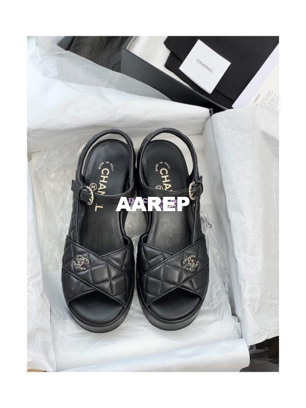 Replica Chanel 23SS Lambskin Sandals 70mm G39918 7